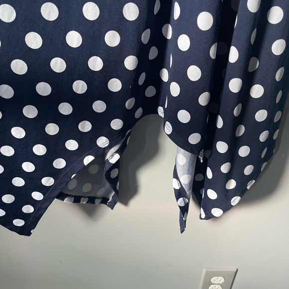 Robert Louis flowy polka navy and white dot midi dress S - Picture 5 of 8
